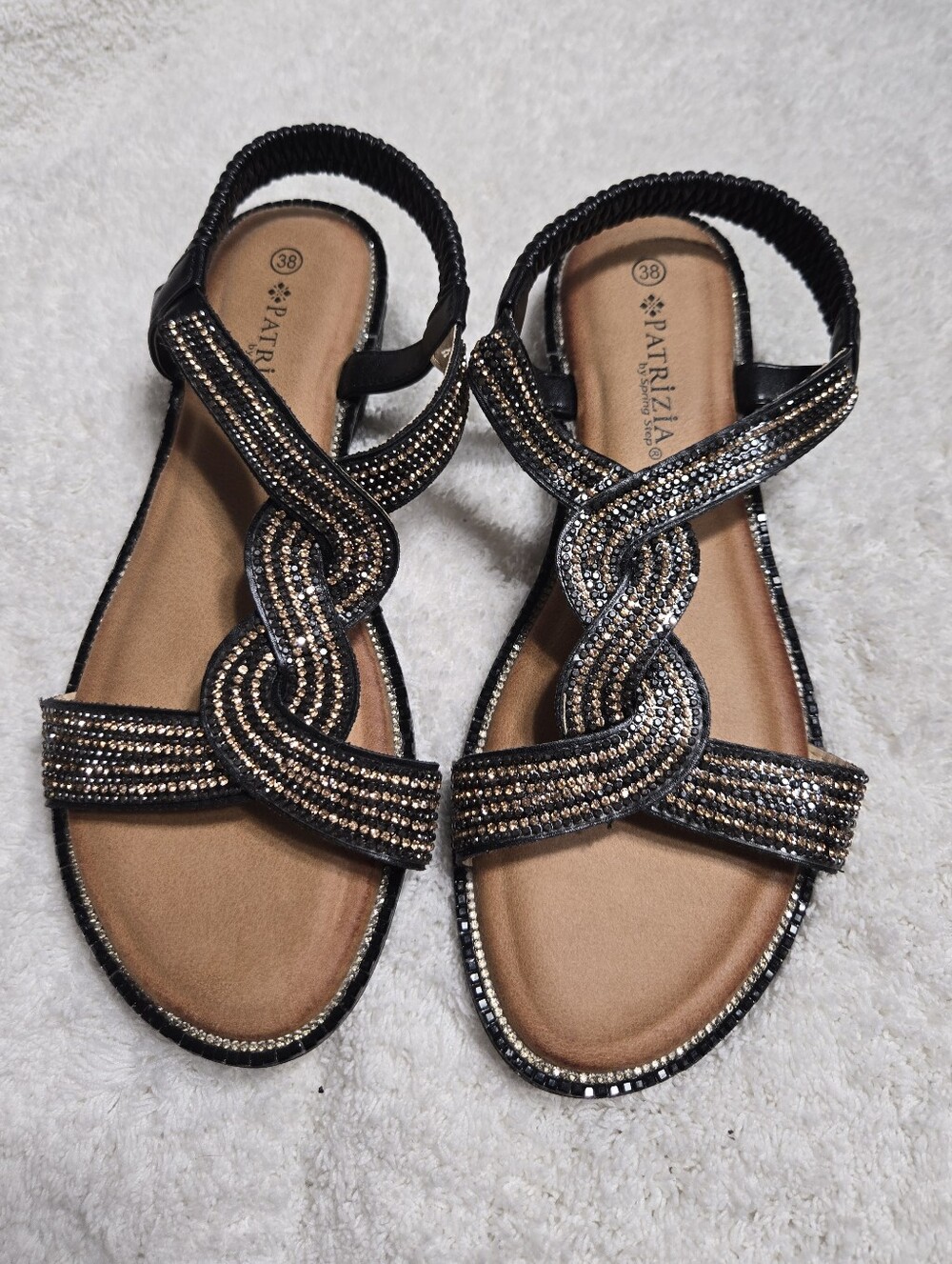 Patrizia Women's Invite Sandals Rhinestones Sz 38 Like New
